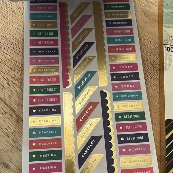 New 2 pcs the happy planner and boss babe sticker sheets and planner paper card - Picture 3 of 9